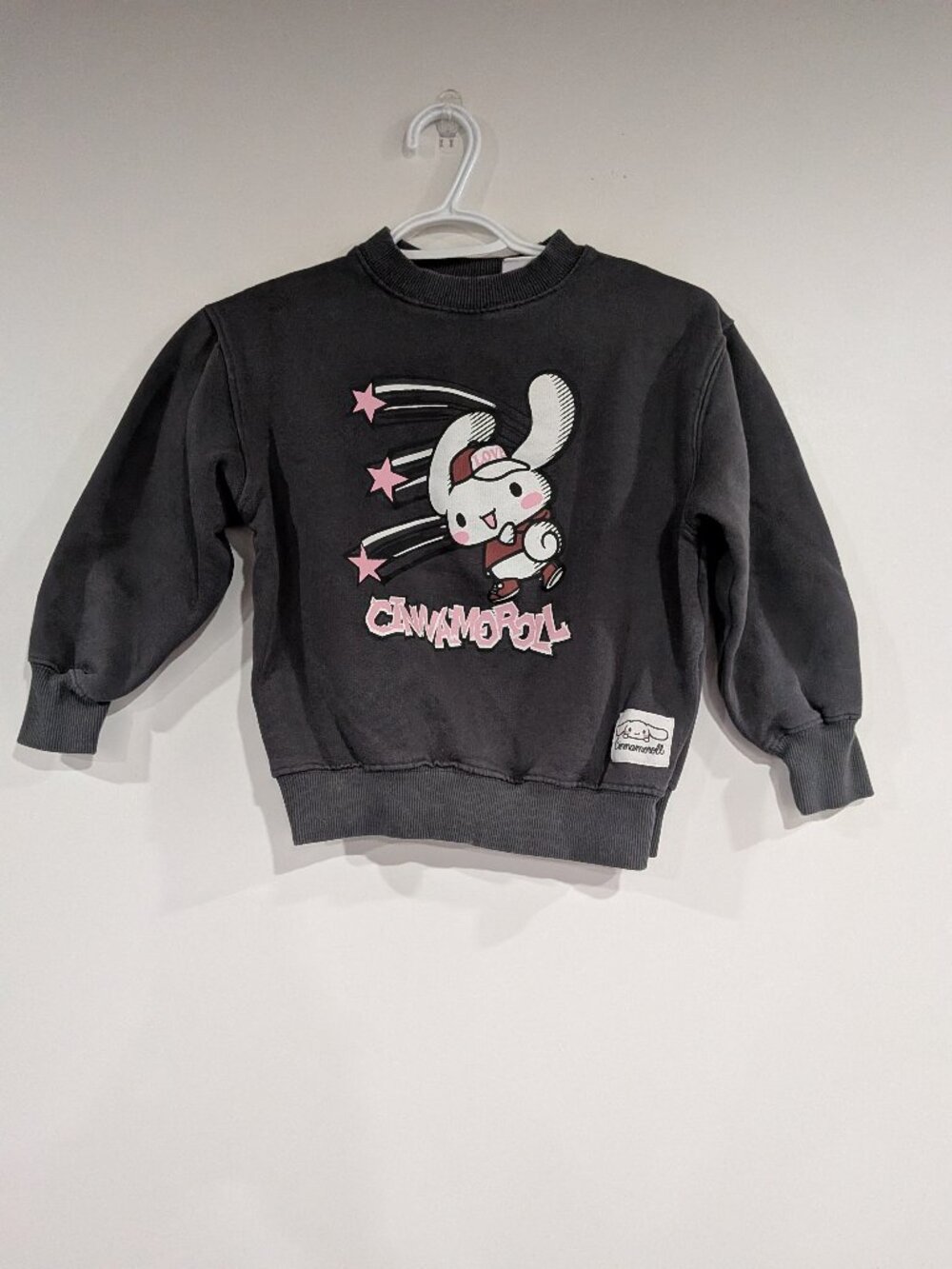 Zara Sanrio Cinnamon Roll Rabbit Graphic Sweatshirt Dark Grey Size 8